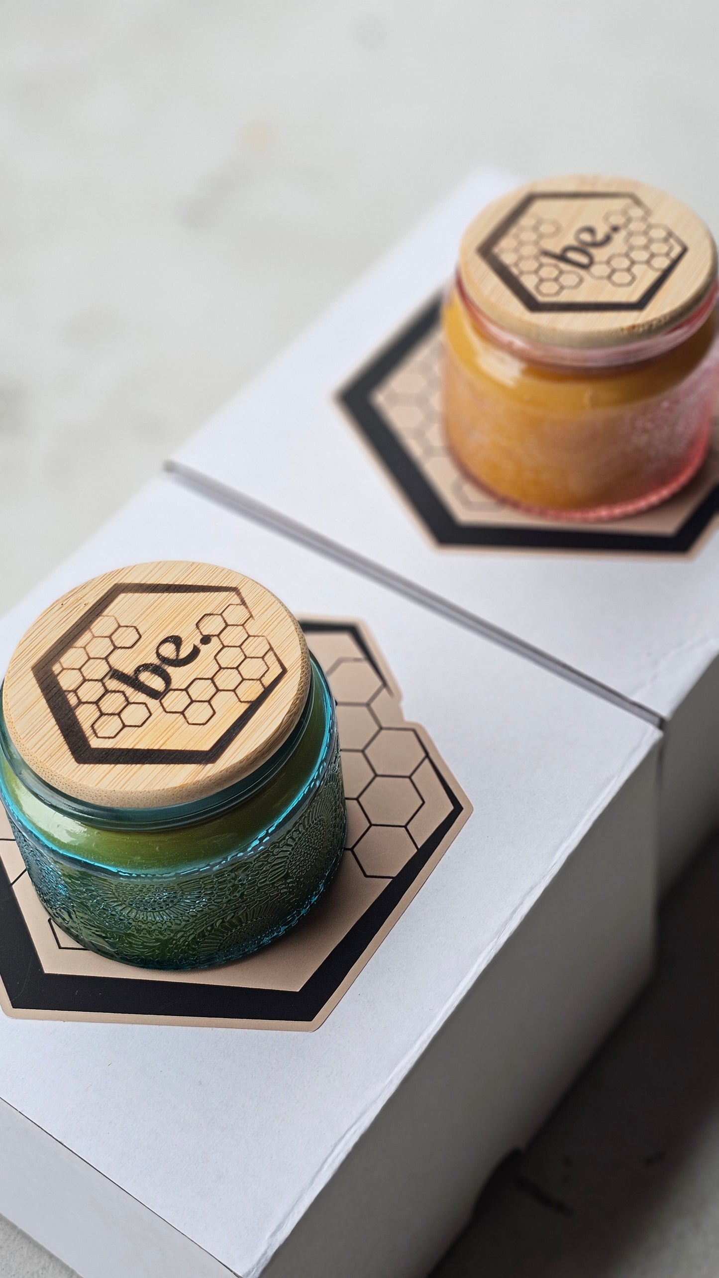 4oz Beeswax Candles Translucent Glass Jars